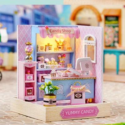 Corner of Happiness Series DIY Dollhouse Kit Miniature Sakura Noodles Shop Coffee Time