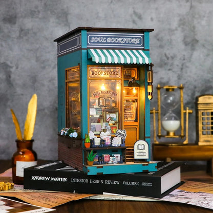 Soul Bookstore DIY Book Nook Kit Librairie Magique Diorama Serre-livres Bibliothèque Booknook