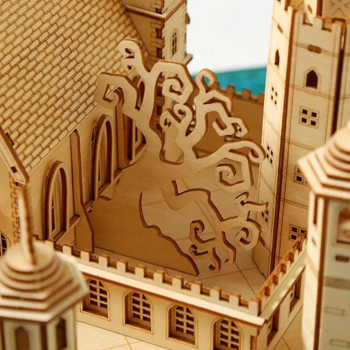 3D Wooden Puzzle House Royal Knight's Castle Assembly Retro Toy for Kids Adult DIY Model Kits Decoration for Gifts - Rajbharti Crafts