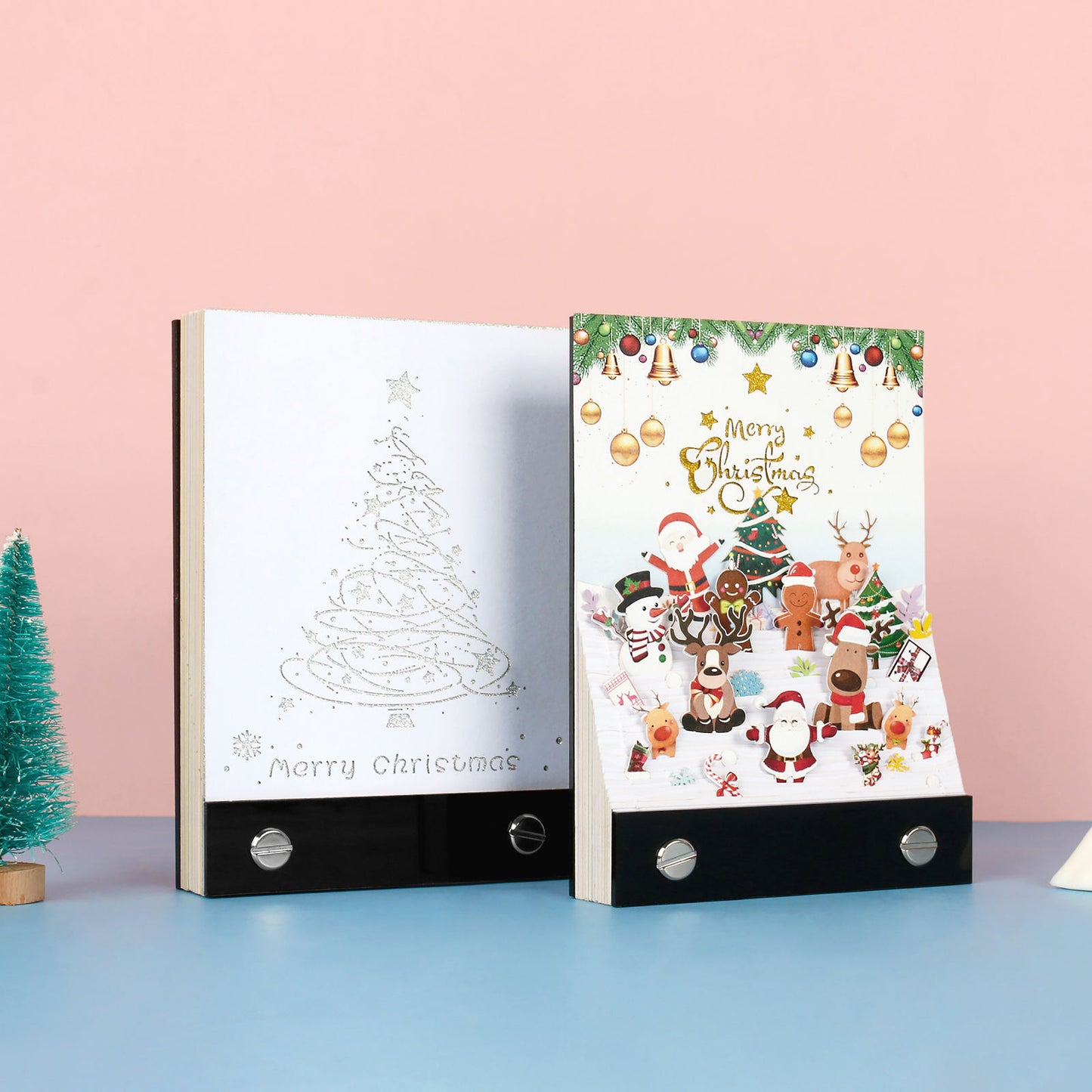 Bloc-notes 3D joyeux noël, bloc-notes créatif pour décoration de bureau, cadeaux de vacances, cadeaux de noël, bloc Omoshiroi