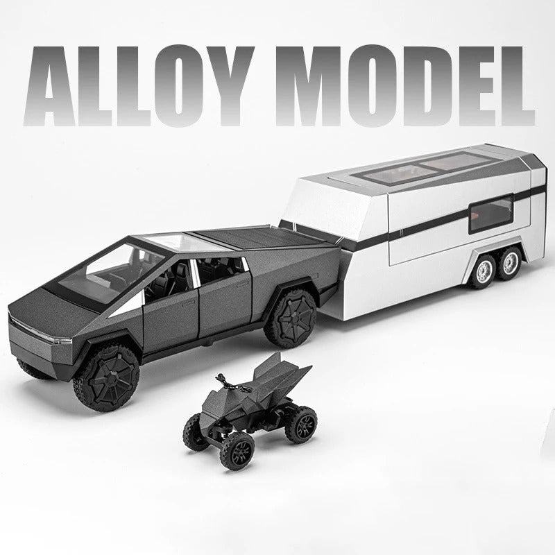 1:32 Cyber Toy Truck Model Y Trailer Car Alloy Diecasts & Toy Vehicles Metal Toy Car Model