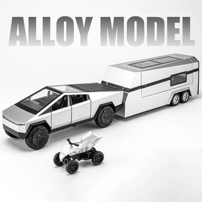1:32 Cyber Toy Truck Model Y Trailer Car Alloy Diecasts & Toy Vehicles Metal Toy Car Model