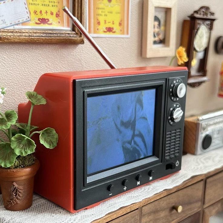 Real Working Miniature TV Retro Style Mini TV Cartoon Play Television Color Screen For Dollhouse - Rajbharti Crafts