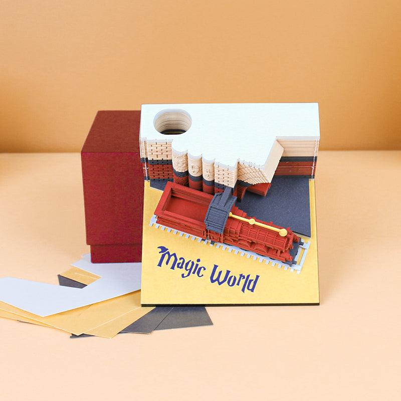 Magic Train Platform 3D Note Pad - Creative Memo Pad - Omoshiroi Block - Rajbharti Crafts