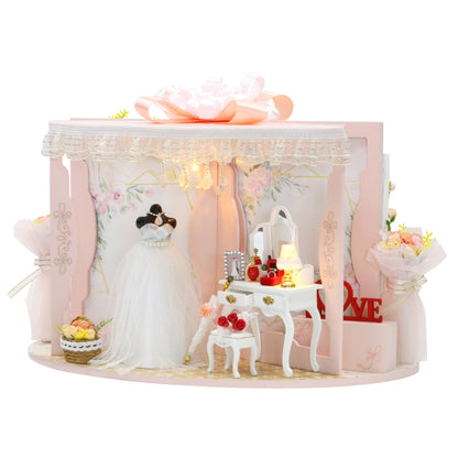 DIY Dollhouse Kit - 2 In 1 Wedding Scenery Miniature Marriage Dollhouse - Wedding Dollhouse Gifts - Wedding Gifts Bride Groom Gifts Birthday - Rajbharti Crafts