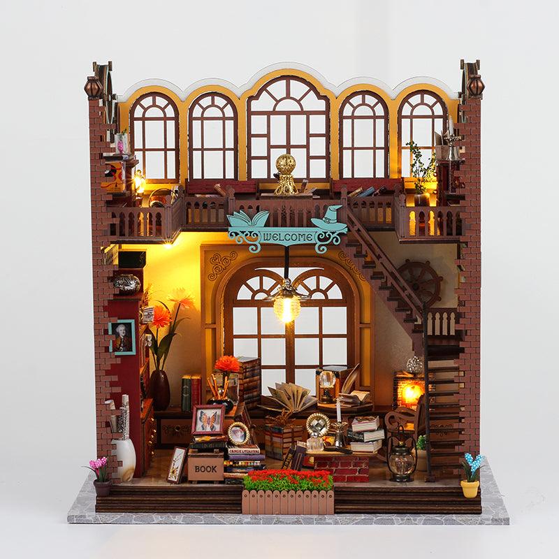 DIY Dollhouse Kit Magic Book House Wizard School Office Miniature Dollhouse Magic School Doll House