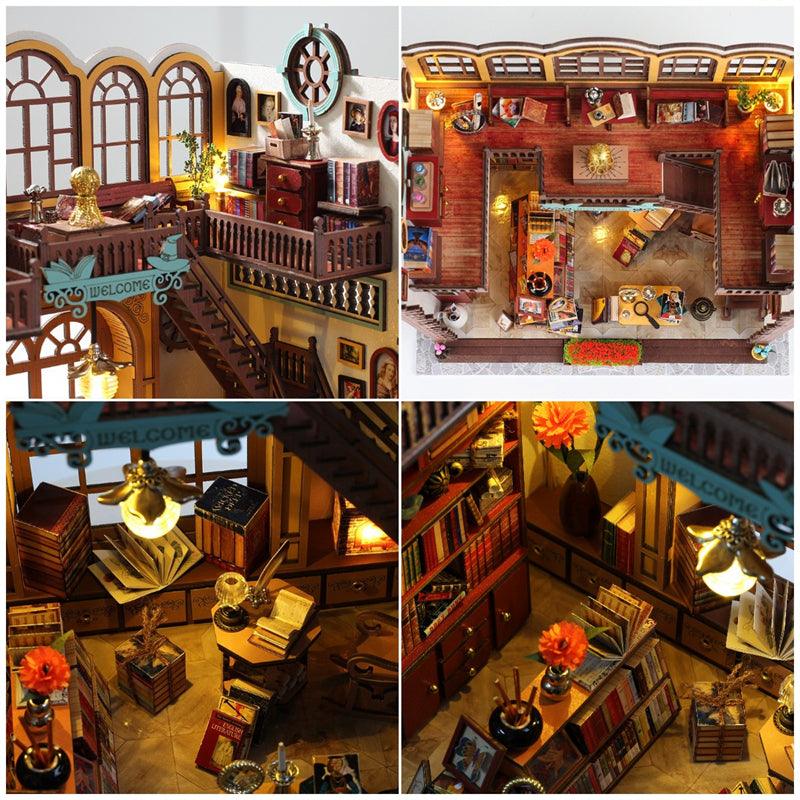 DIY Dollhouse Kit Magic Book House Wizard School Office Miniature Dollhouse Magic School Doll House - Rajbharti Crafts
