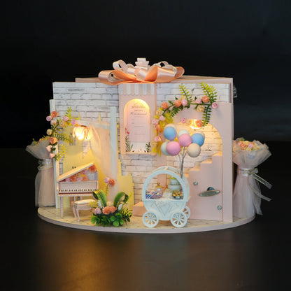 DIY Dollhouse Kit - 2 In 1 Wedding Scenery Miniature Marriage Dollhouse - Wedding Dollhouse Gifts - Wedding Gifts Bride Groom Gifts Birthday - Rajbharti Crafts