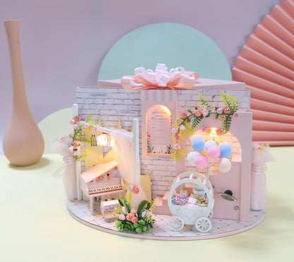 DIY Dollhouse Kit - 2 In 1 Wedding Scenery Miniature Marriage Dollhouse - Wedding Dollhouse Gifts - Wedding Gifts Bride Groom Gifts Birthday - Rajbharti Crafts