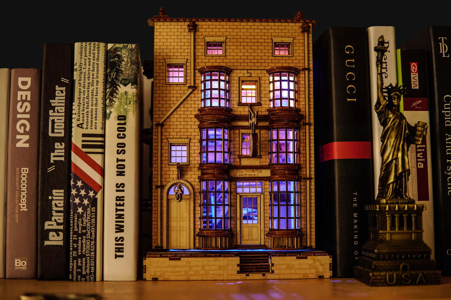 Ollivanders Wand Shop Book Nook - DIY Book Nook Kits - Wizard Alley Book Nooks Magic Alley Book Shelf Insert Book Scenery with LED