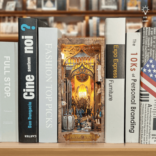 DIY Book Nook Kits - Dragon Castle Book Nooks Decorative Book Shelf Insert Magic Book Corners