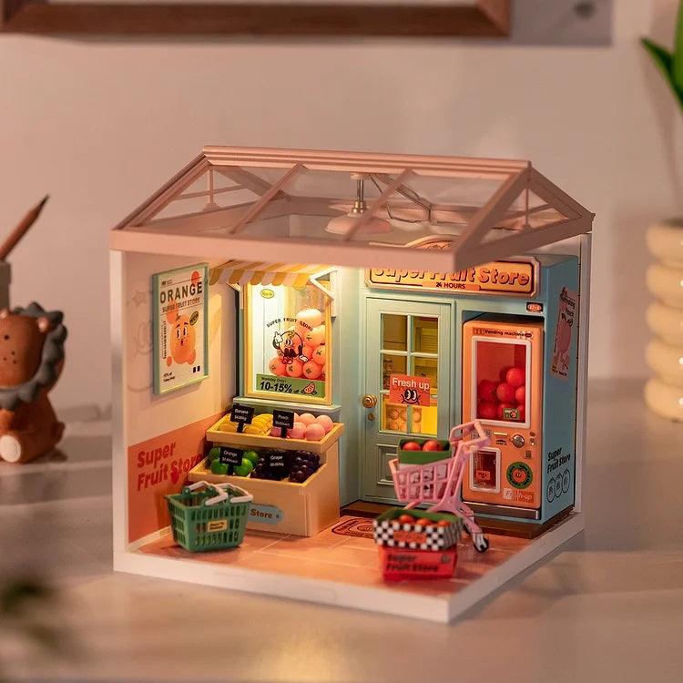 Inspiration Coffee Shop Miniature Dollhouse Kit Coffee Shop Dollhouse Miniature Grocery Shop Supermarket Dollhouse Fruit Vegetable Shop Mini