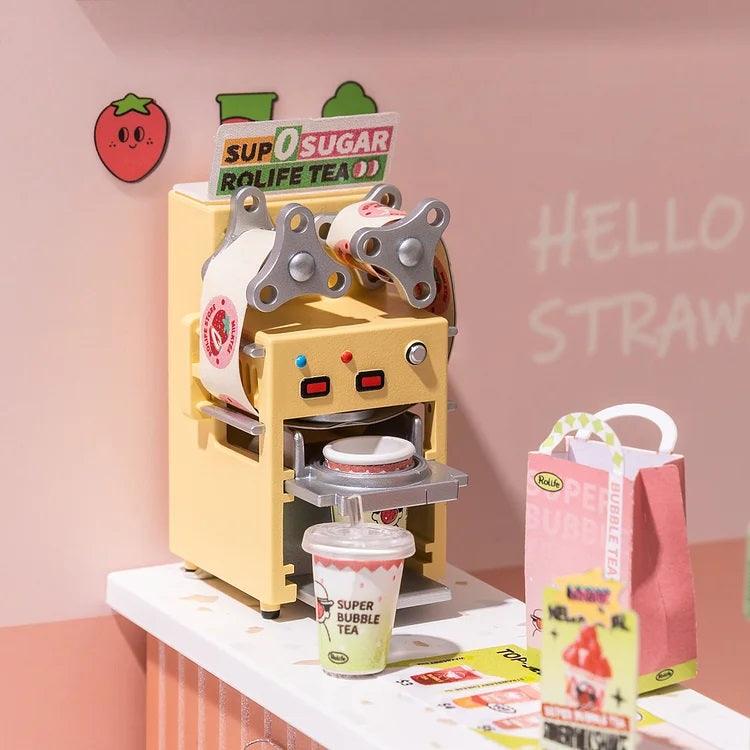 DIY Doll House Kit - Super Bubble Tea Shop Dollhouse Miniature - Café Dollhouse - Coffee Shop Miniature - Coffee Shop Dollhouse