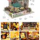 DIY Dollhouse Kit Coffee Time Shop Dollhouse Coffee Shop Dollhouse Miniature with Furniture Adult Craft Kit Doll House Kit