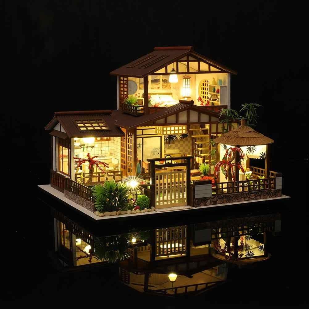 DIY Dollhouse Kit Miniature House with Furniture Garden Villa Chinese Style Miniature Dollhouse Kit Adult Craft DIY Kits