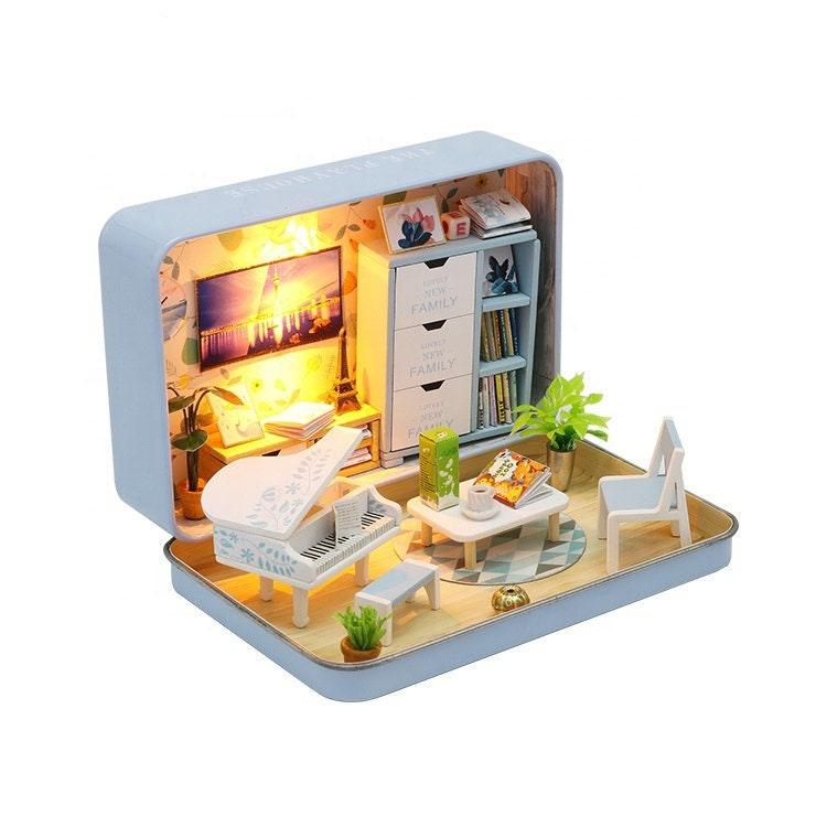 DIY Theatre Series Dollhouse Kit Box (Romantic,Summer,Happiness) Miniature Dollhouse In 3 Patterns Adult Craft Theatre Series Dollhouse - Rajbharti Crafts