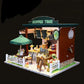 DIY Dollhouse Kit Coffee Time Shop Dollhouse Coffee Shop Dollhouse Miniature with Furniture Adult Craft Kit Doll House Kit