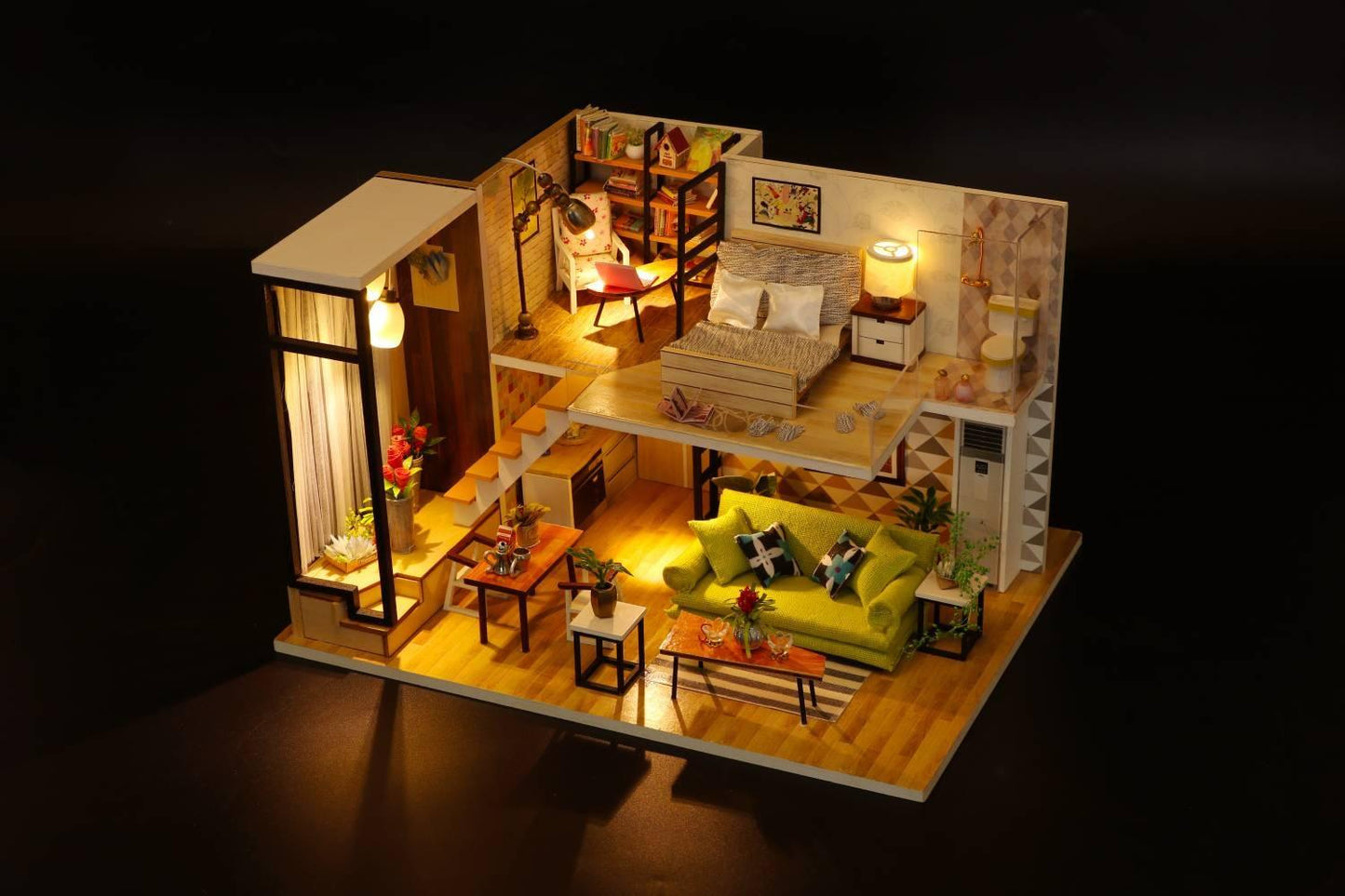 Doll House Miniature Dollhouse With Furniture Kit Wooden House Miniatures Toys For Children New Year Christmas Gift DIY Dollhouse Kit Adult