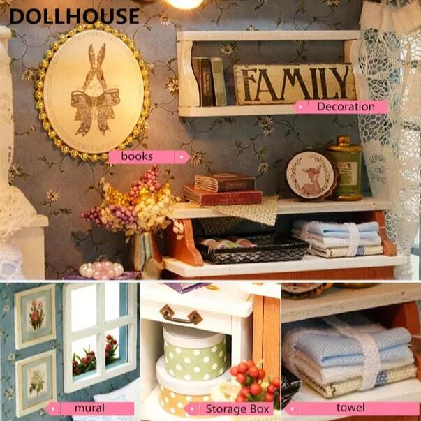 DIY American Retro Style Dollhouse Miniature Room Available In 3 Style - Holiday Time - Beautiful Time - Blue Time Adult Craft Puzzle Toys