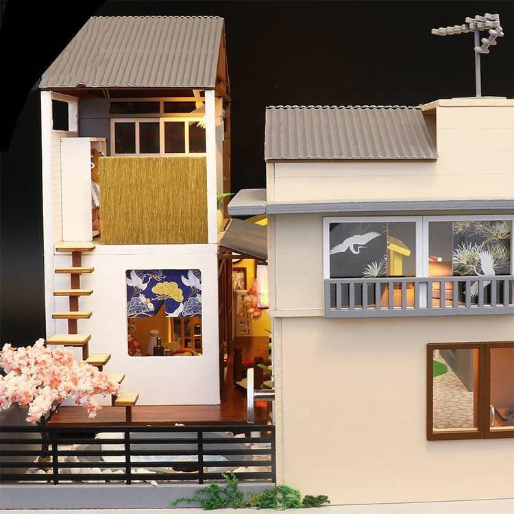 Japanese Style Dollhouse Initial Dreams Dollhouse Kit Doll House Miniature Toy Kit For Kids DIY Miniature Toy Kit Adult Craft With LED