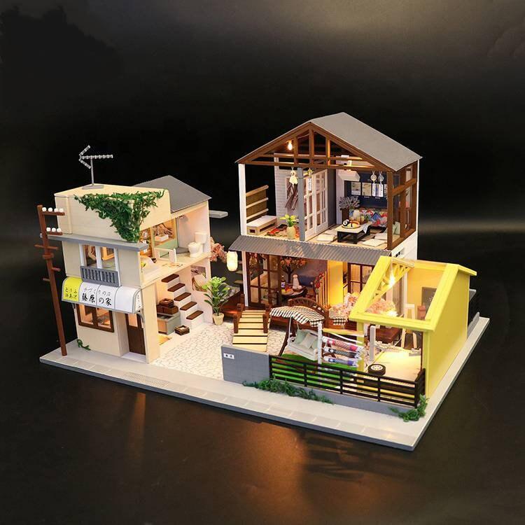 Japanese Style Dollhouse Initial Dreams Dollhouse Kit Doll House Miniature Toy Kit For Kids DIY Miniature Toy Kit Adult Craft With LED - Rajbharti Crafts