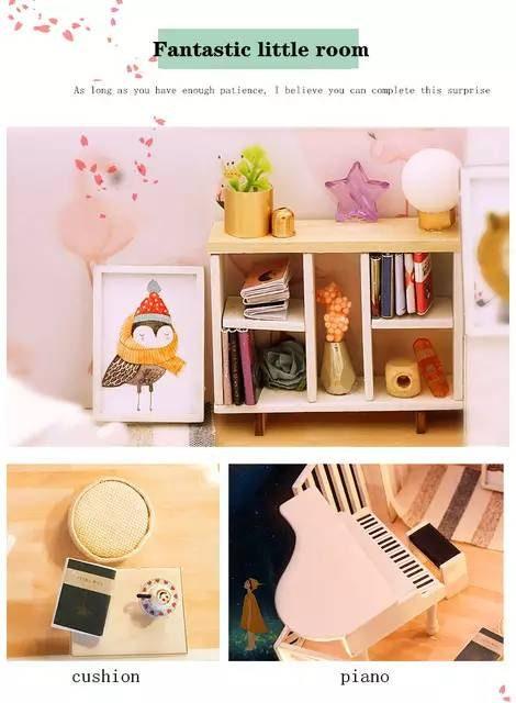 DIY Dollhouse Kit Miniature House with Furniture Modern Apartment Style Miniature Dollhouse Kit Adult Craft DIY Kits children&#39;s gift - Rajbharti Crafts