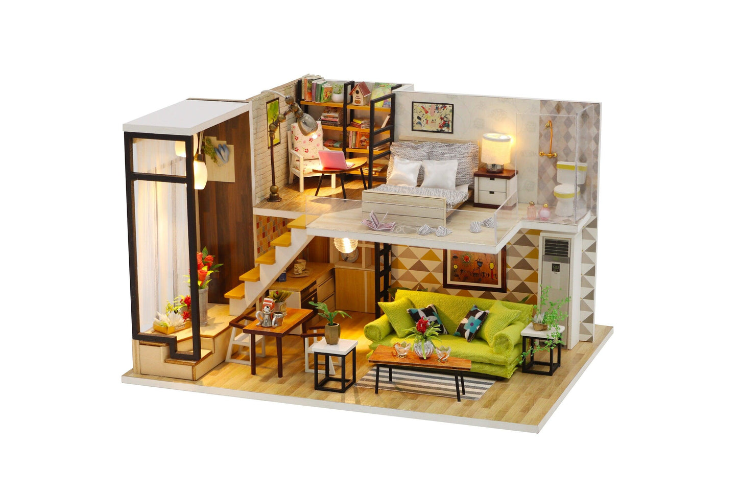 Doll House Miniature Dollhouse With Furniture Kit Wooden House Miniatures Toys For Children New Year Christmas Gift DIY Dollhouse Kit Adult