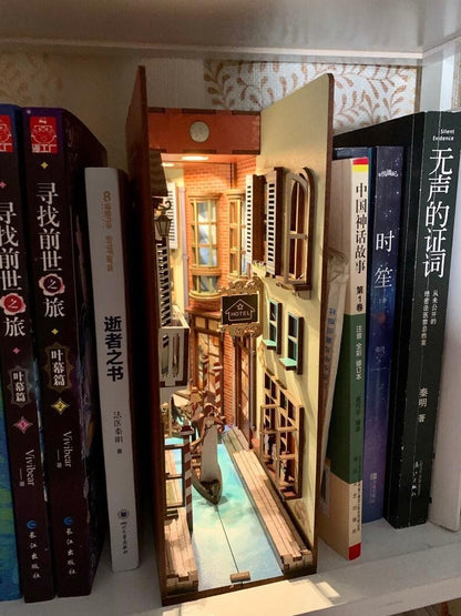 Travel in Venice Book Nook - DIY Doll House - Book Shelf Insert - Book Scenery - Bookcase with Light Model Building Kit - Rajbharti Crafts
