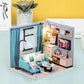 DIY Dollhouse Kit Living Room Miniature House with Furniture Adult Craft DIY Kits children gift