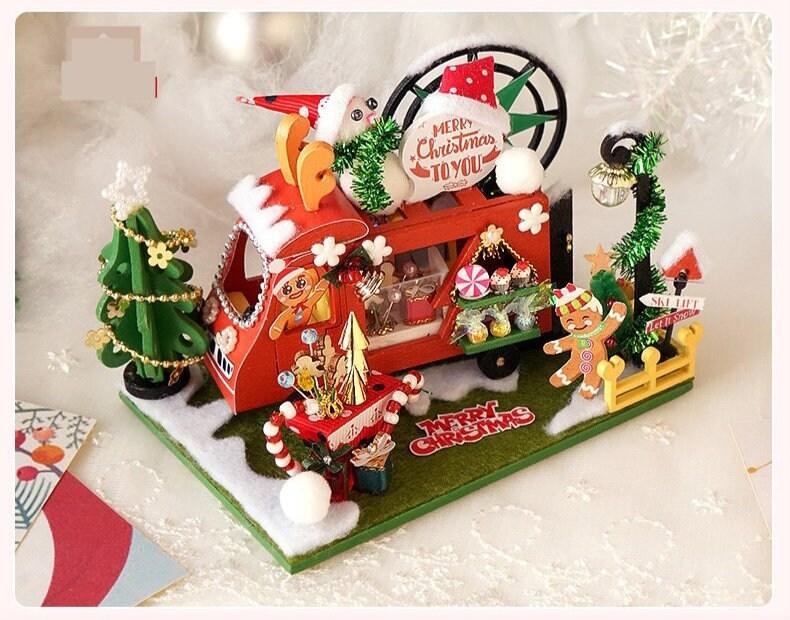 Christmas Dollhouse Santa Safari DIY Dollhouse Kit with Gift Box Miniature Kit Adult Craft Best Christmas Gift Birthday Gift for Children - Rajbharti Crafts