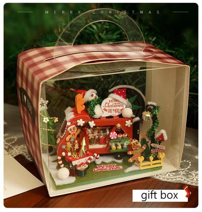 Christmas Dollhouse Santa Safari DIY Dollhouse Kit with Gift Box Miniature Kit Adult Craft Best Christmas Gift Birthday Gift for Children - Rajbharti Crafts