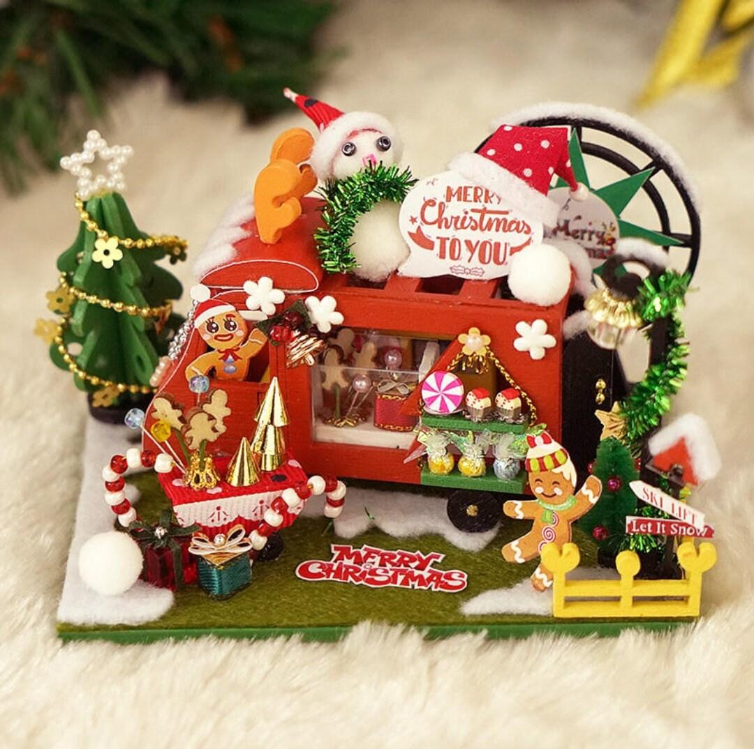 Christmas Dollhouse Santa Safari DIY Dollhouse Kit with Gift Box Miniature Kit Adult Craft Best Christmas Gift Birthday Gift for Children - Rajbharti Crafts