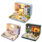 DIY Theatre Series Dollhouse Kit Box (Romantic,Summer,Happiness) Miniature Dollhouse In 3 Patterns Adult Craft Theatre Series Dollhouse