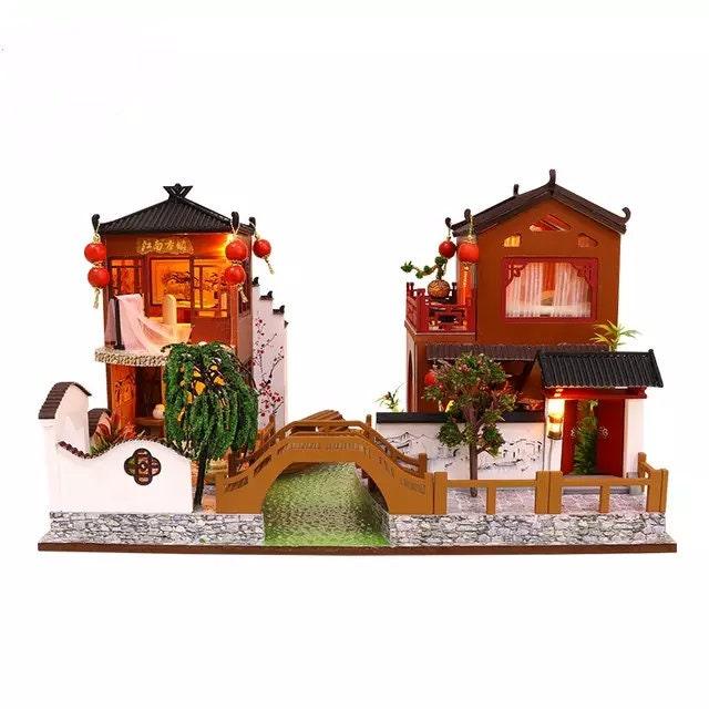 DIY Dollhouse Classical Chinese Style Miniature Doll House kit Large Scale with light Adult Craft Gift Decor