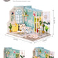 DIY Dollhouse Kit Family Nap Modern Living Room Miniature House Deer Painted on Wall Children New Year Christmas Gift Adult Craft
