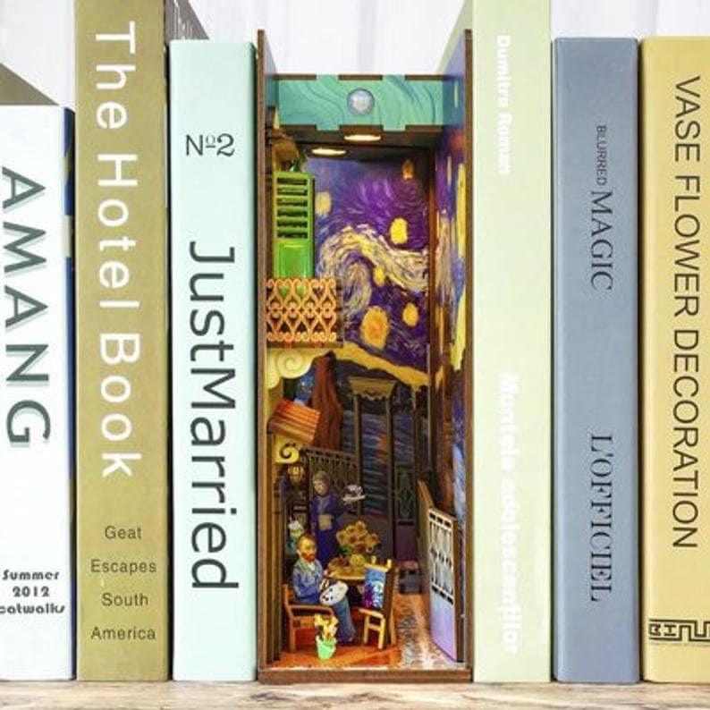 DIY Book Nook Vincent Van Gogh Inspired Book Nook - DIY Book Nook - Book Shelf Insert - Rajbharti Crafts