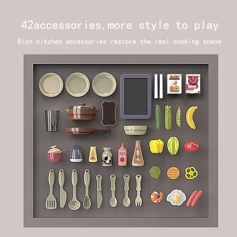 Kids Kitchen Play Set Toy Pretend Play Kitchen Simulation Toy Mock Kitchen Toy With STEM Functions Educational Toy Best Children Gift