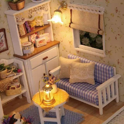 DIY Dollhouse Kit Cute Cat Diary Furnished Bedroom Dollhouse Miniature With Swing Chair Adult Craft Birthday Gift Christmas Gift - Rajbharti Crafts