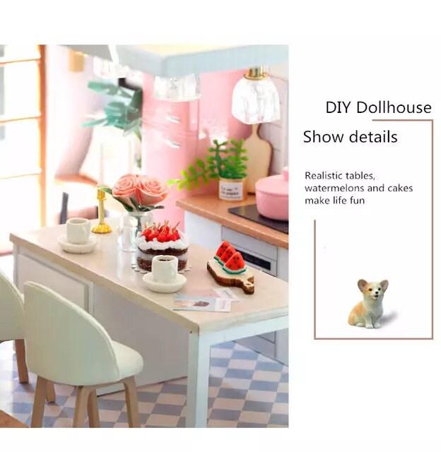 Modern Dollhouse Miniature with Furniture European Style DIY Dollhouse Kit With Free Dust Proof And Toy Car Creative Room Large Dollhouse - Rajbharti Crafts