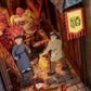 China Town Book Nook - DIY Book Nook Kits Book Doll House Book Shelf Insert Book Scenery Bookends Bookcase with Light Model Building Kit