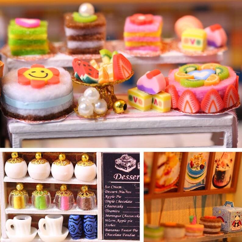 Cake Shop DIY Dollhouse Kit Baking Honey Cake Shop Dollhouse Miniature Bakery Dollhouse Kit European Style Cafe Dollhouse Adult Craft - Rajbharti Crafts