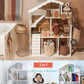 Wooden Dollhouse & Bookshelf 2 in 1 Pretend Furniture Dollhouse Made with Original Solid Wood Large Bookcase Dollhouse Kid Children Gift - Rajbharti Crafts