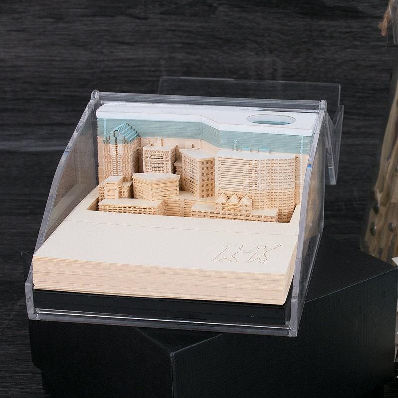 City Buildings 3D Note Pad - Real Estate Marketing Gifts - Customized 3D Note Pads For Business Gifting - Corporate Gifts - Omoshiroi Block