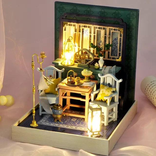 DIY Dollhouse Kit Bedroom Miniature With Warm Bed, Superior Dinning And Study Table 3 Styles Toy Kit Gift For Kids Birthday Gift Adult Craft - Rajbharti Crafts