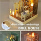 DIY Dollhouse Kit Bedroom Miniature With Warm Bed, Superior Dinning And Study Table 3 Styles Toy Kit Gift For Kids Birthday Gift Adult Craft