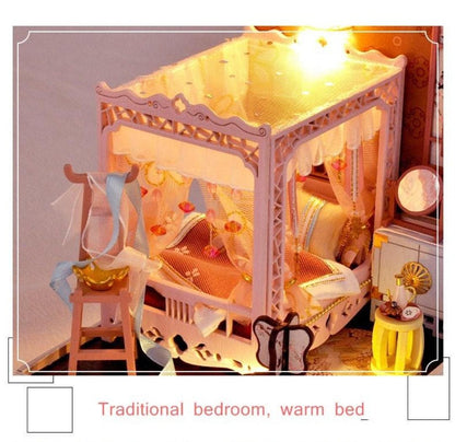 DIY Dollhouse Kit Bedroom Miniature With Warm Bed, Superior Dinning And Study Table 3 Styles Toy Kit Gift For Kids Birthday Gift Adult Craft - Rajbharti Crafts