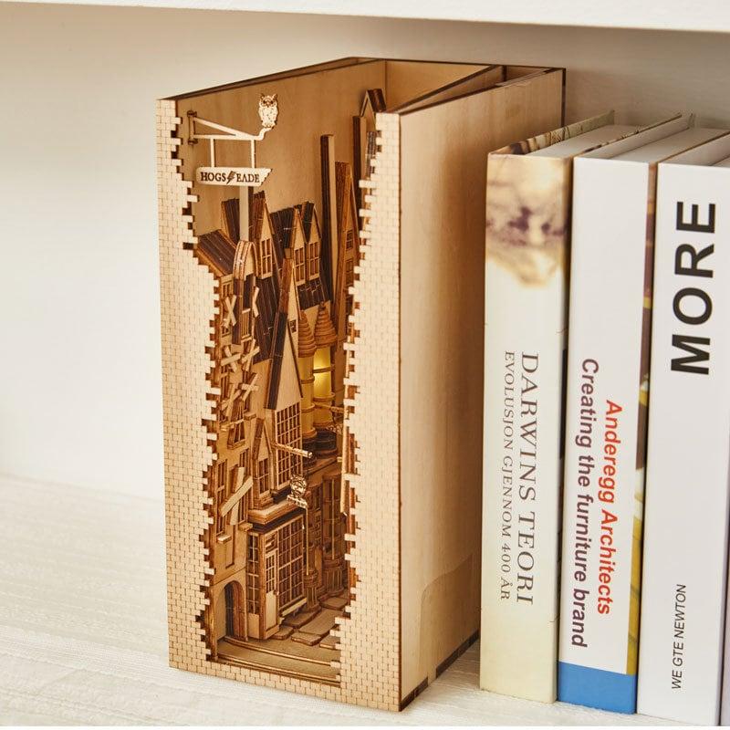 DIY Book Nook - Hogsmade Village Book Nook - DIY Magic Book Nook - Book Shelf Insert - Book Scenery - Bookcase - DIY Dioramas Kit - Bookend - Rajbharti Crafts