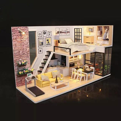 DIY Dollhouse Modern Duplex Living Room Miniature House Toys For Children New Year Christmas Gift Adult Craft - Rajbharti Crafts