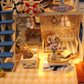 DIY Dollhouse Sea Coast Miniature Beach Side Duplex Villa Marine Theme DIY Dollhouse Kit With Lighthouse and Telescope