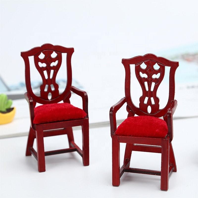 1:12 Scale - Dollhouse Furniture Miniature Chair Set - 2 Psc Chairs - Royal Look Wooden Miniature Furniture - Dollhouse Furniture